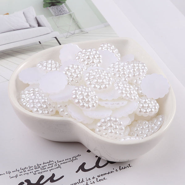 100pcs Starburst Half Face Imitation Pearl Patch
