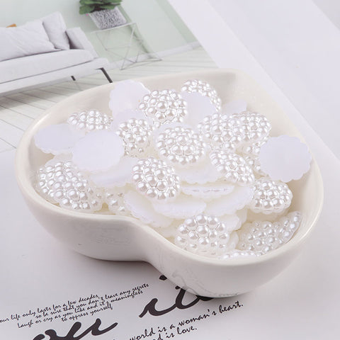 100pcs Starburst Half Face Imitation Pearl Patch