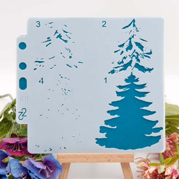 Multi-layered Pine Tree Layering Painting Stencils