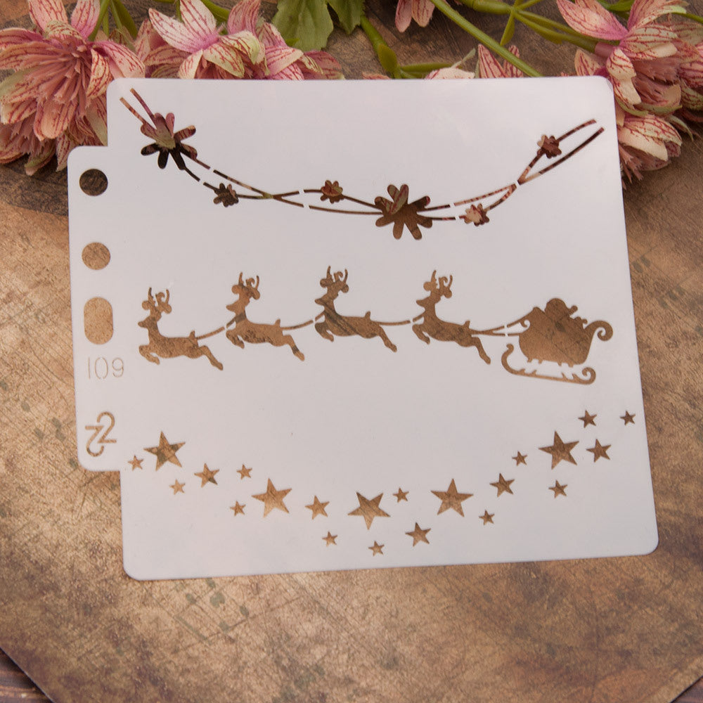 Christmas Sleigh Car Layering Painting Stencils