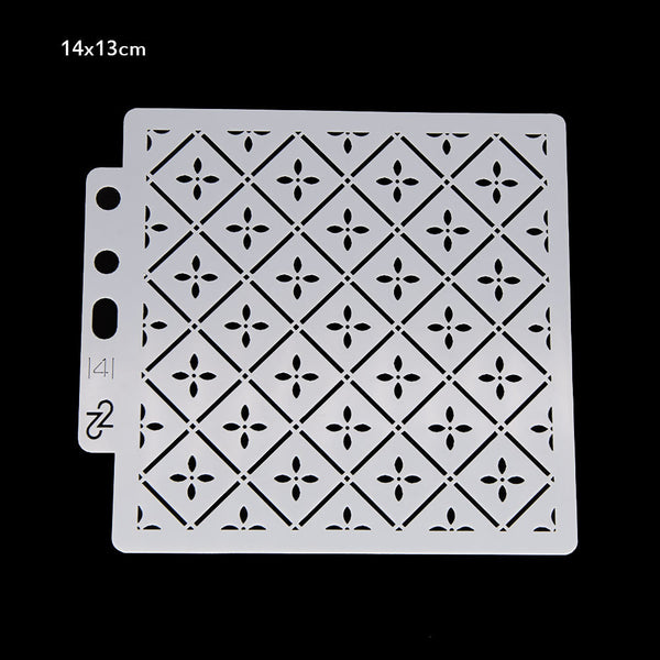 Crossed Squares Layering Stencils Painting Template