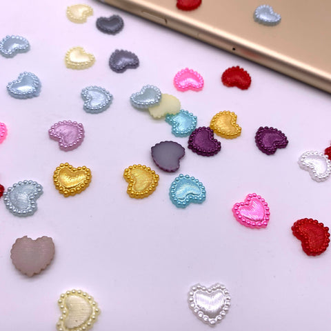 10/14mm Colorful Peach Heart Half Striped Imitation Pearl