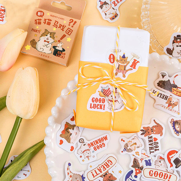 45PCS Cat Circus Decorative Stickers