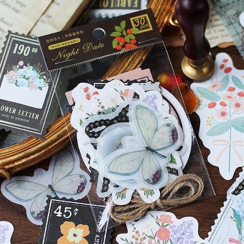 Literary Scrapbook Decorative Sticker Paper Material Pack
