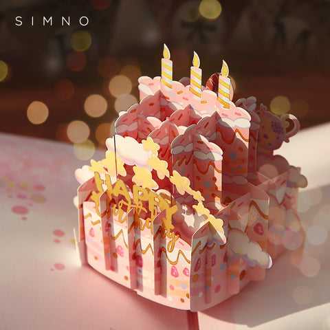 Limited Hot Stamping 3D Birthday Envelope Greeting Card Set