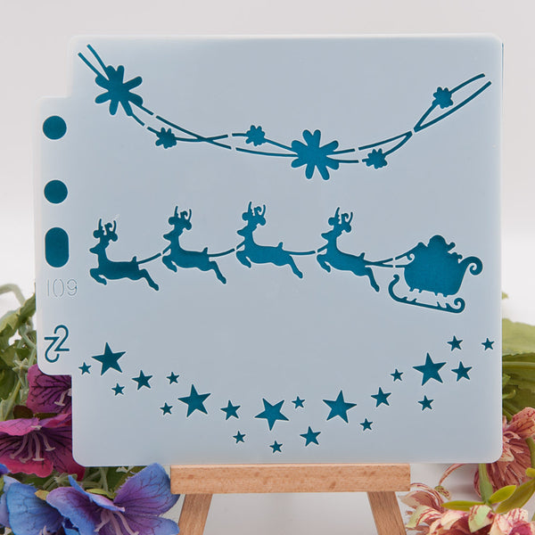 Christmas Sleigh Car Layering Painting Stencils