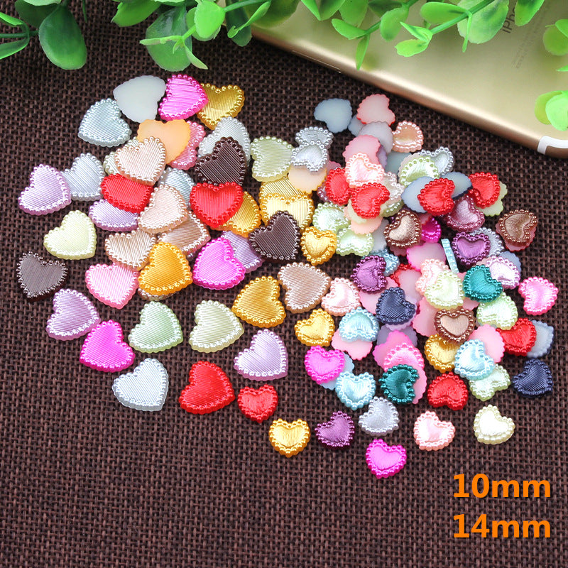 10/14mm Colorful Peach Heart Half Striped Imitation Pearl