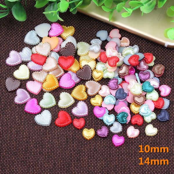 10/14mm Colorful Peach Heart Half Striped Imitation Pearl