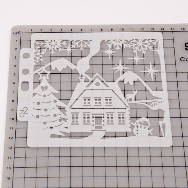 Christmas Snowhouse Layering Painting Stencils