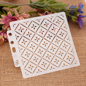Crossed Squares Layering Stencils Painting Template