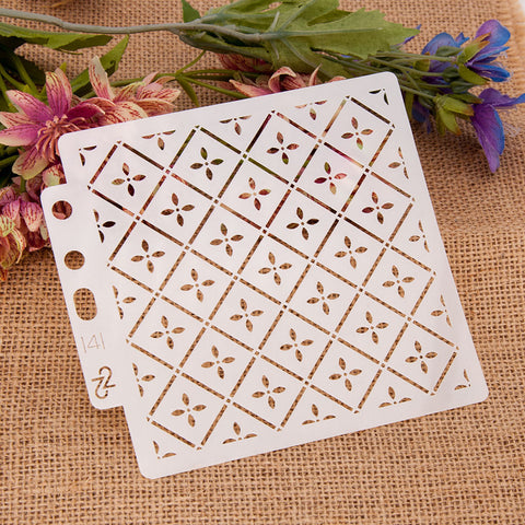 Crossed Squares Layering Stencils Painting Template