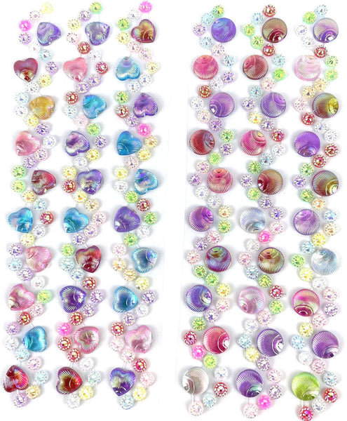 Shell Pattern Acrylic Crystal Dimensional Stickers