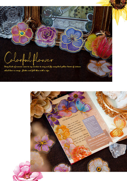 30PCS Vintage Floral  DIY Scrapbook Stickers
