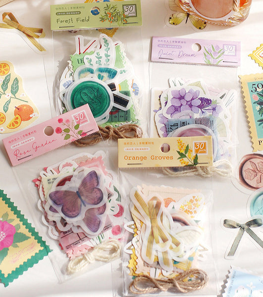 Literary Scrapbook Decorative Sticker Paper Material Pack