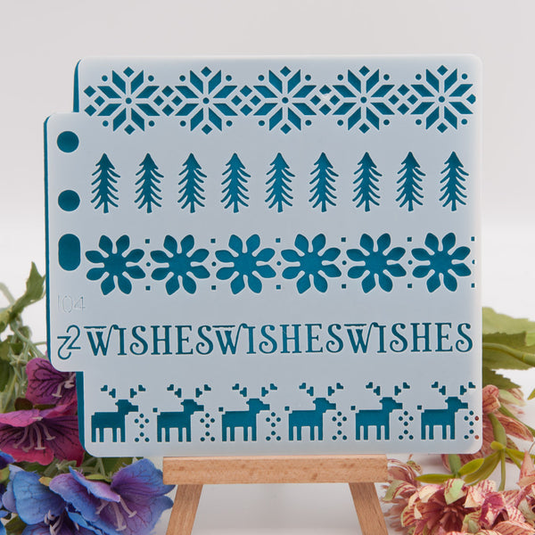 9PCS Christmas Layering Painting Stencils