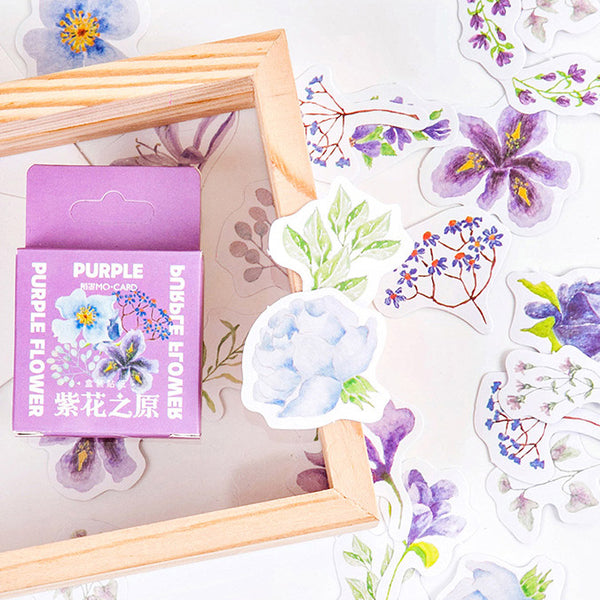 46pcs Purple Flowers Stickers