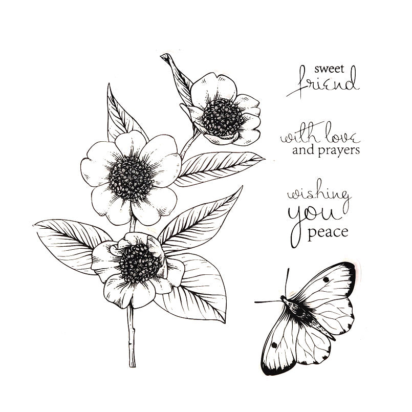 Camellia Text Stamp