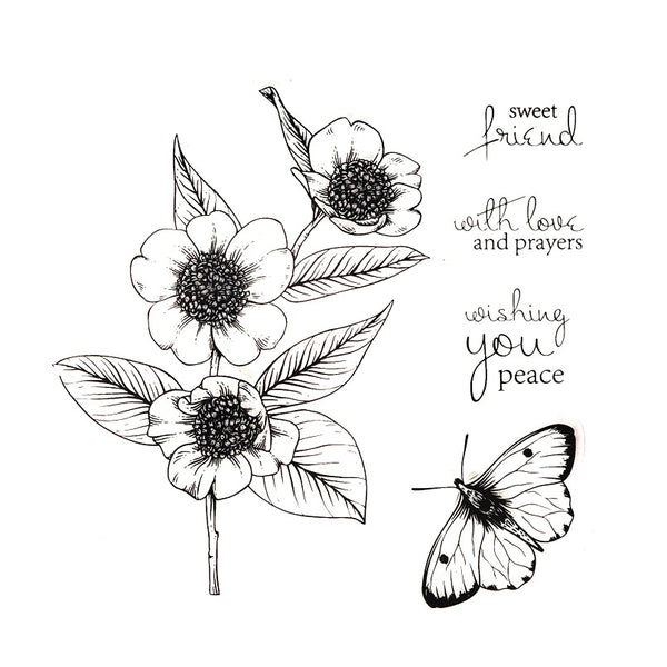 Camellia Text Stamp