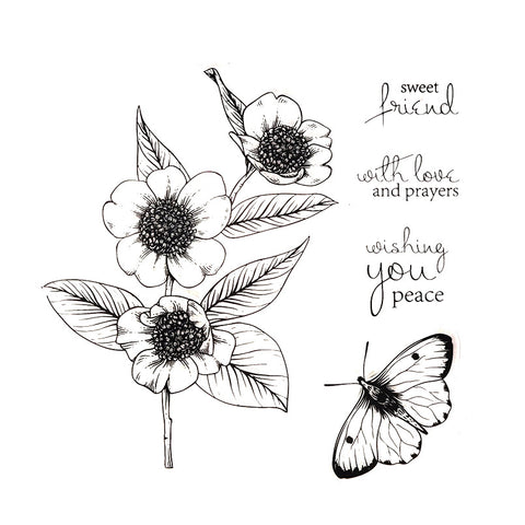 Camellia Text Stamp