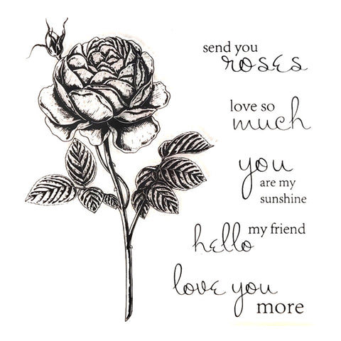 Rose Text Stamp