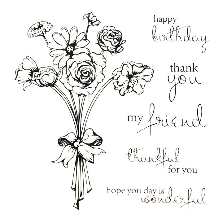Bouquet Text Stamp
