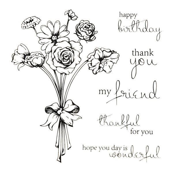 Bouquet Text Stamp
