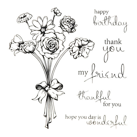 Bouquet Text Stamp