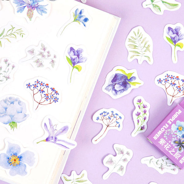 46pcs Purple Flowers Stickers