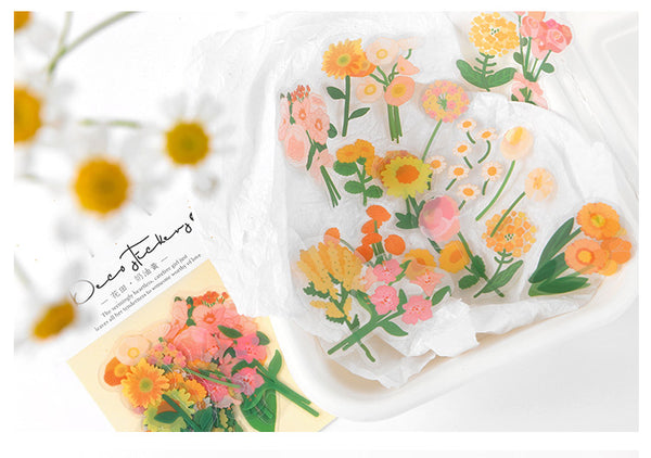 Flower Field Series PET Stickers