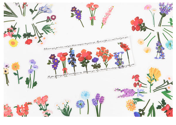Flower Field Series PET Stickers