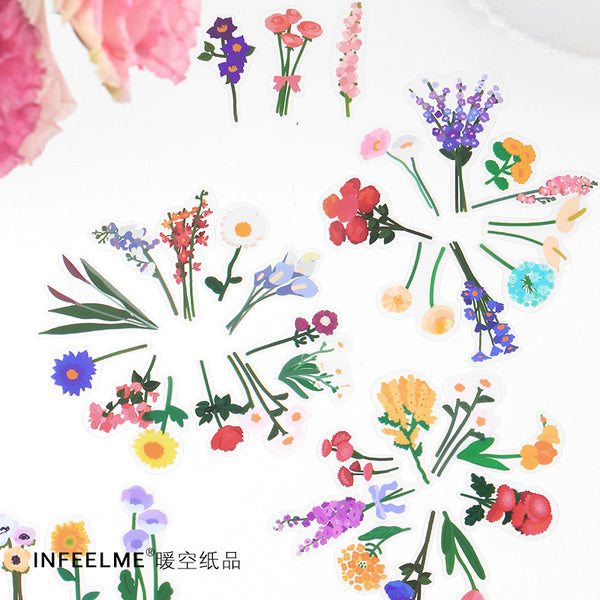 Flower Field Series PET Stickers