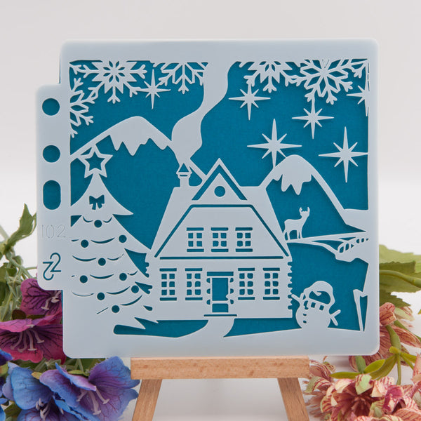 Christmas Snowhouse Layering Painting Stencils