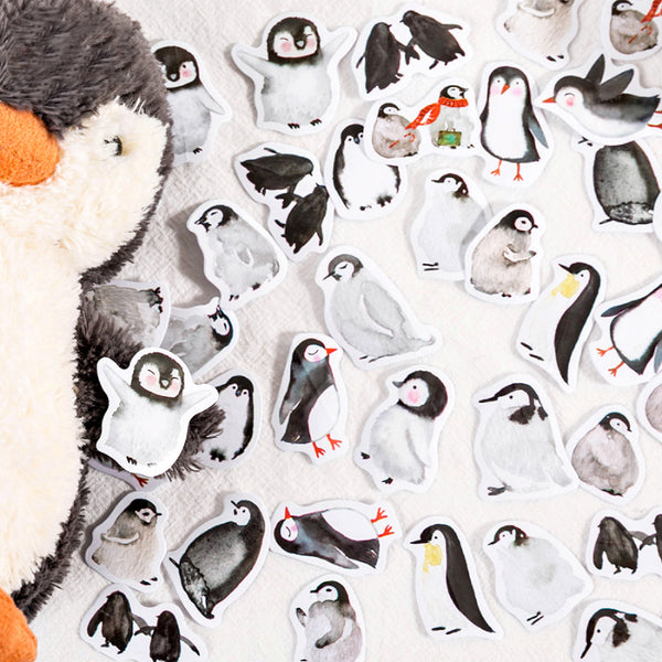 46Pcs Cute Penguins Decorative Stickers
