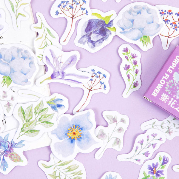 46pcs Purple Flowers Stickers