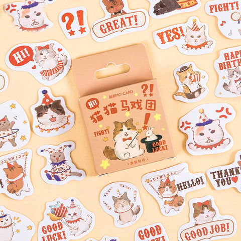 45PCS Cat Circus Decorative Stickers