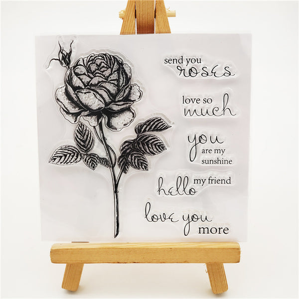 Rose Text Stamp