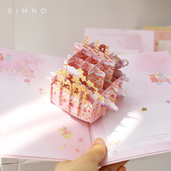 Limited Hot Stamping 3D Birthday Envelope Greeting Card Set