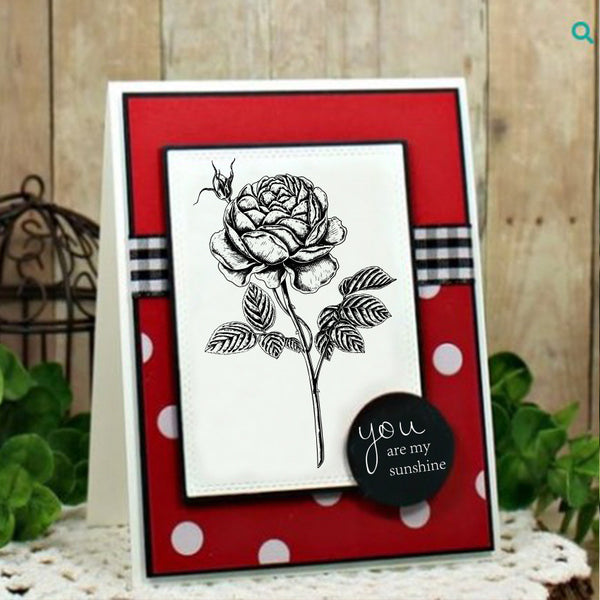 Rose Text Stamp