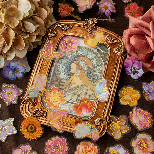 30PCS Vintage Floral  DIY Scrapbook Stickers