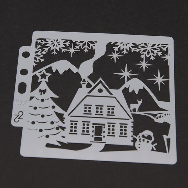 9PCS Christmas Layering Painting Stencils