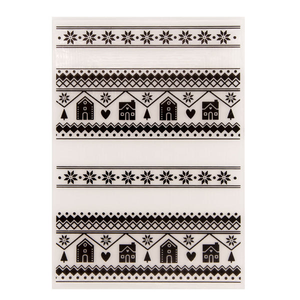 Christmas Elements Decorative Border Embossing Folder