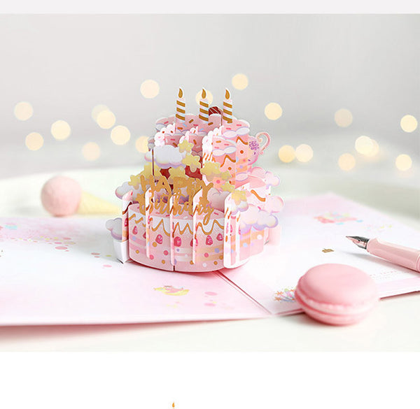 Limited Hot Stamping 3D Birthday Envelope Greeting Card Set