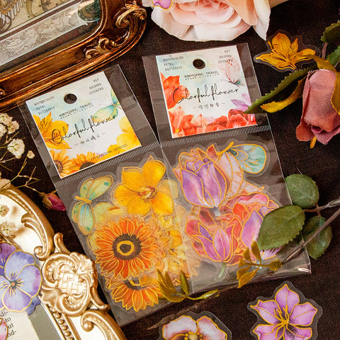 30PCS Vintage Floral  DIY Scrapbook Stickers