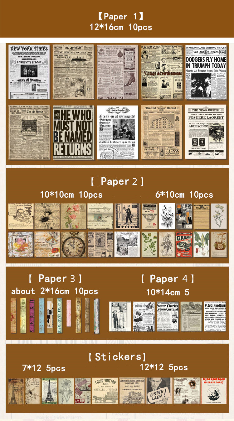 Vintage DIY Scrapbooking Materials Pack
