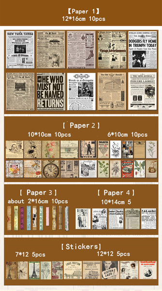 Vintage DIY Scrapbooking Materials Pack