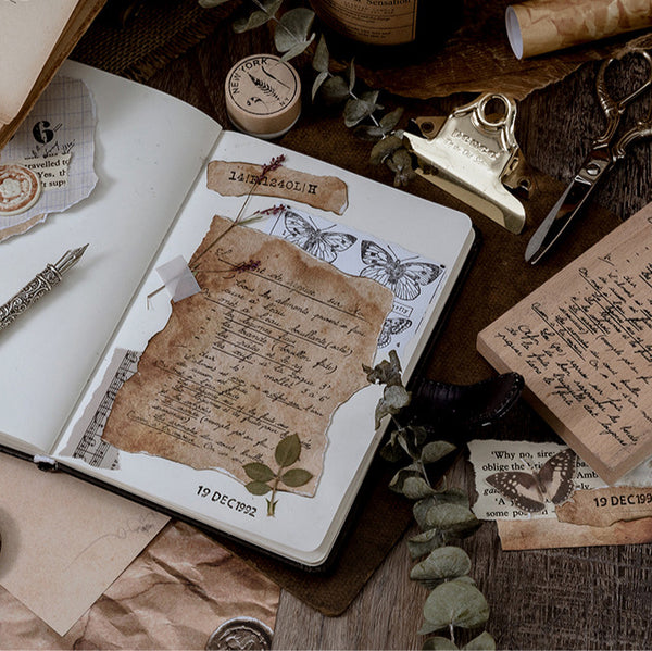 8PCS Distressed Retro Background Paper