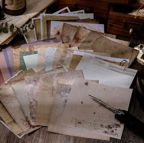8PCS Distressed Retro Background Paper