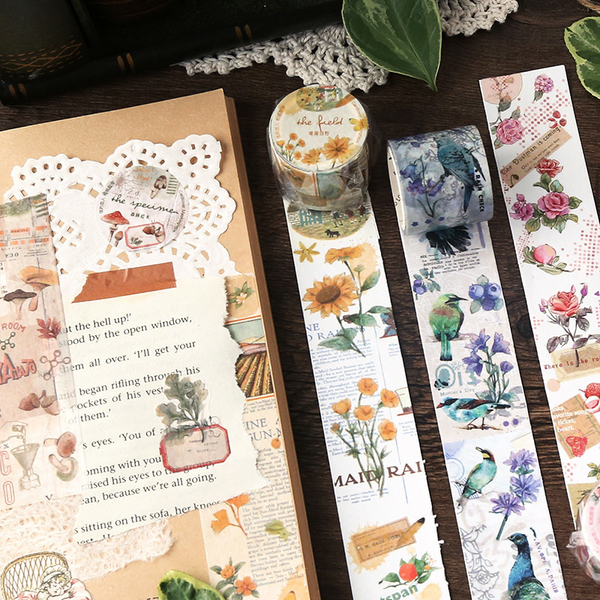 Flowers Fruits Retro Paper Tape