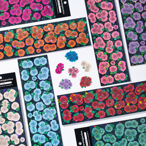 Field Rose Laser Stickers