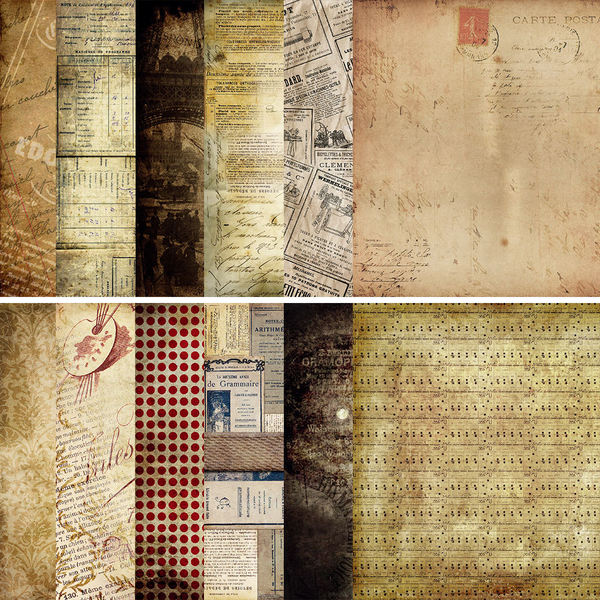 24PCS 15CM*15CM Vintage Scrapbook Paper